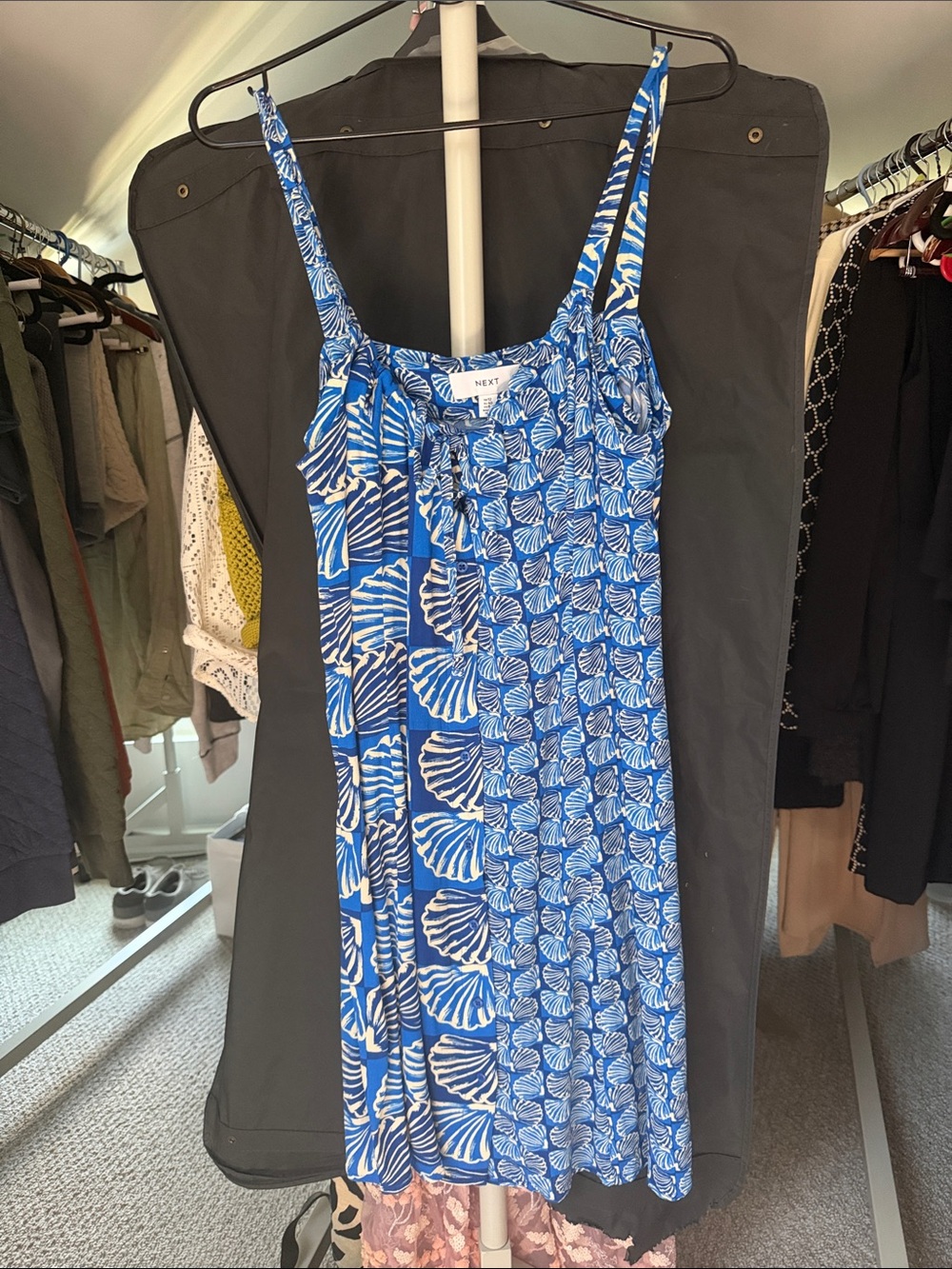 Next Blue & White Shell-Pattern Mini Sundress